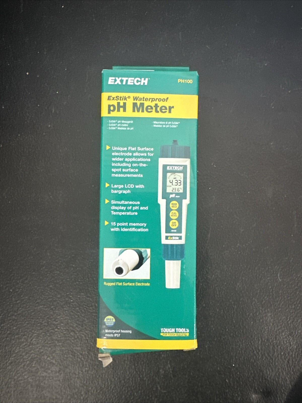 Extech ExStik PH100 Waterproof pH Meter With Box Opened Box