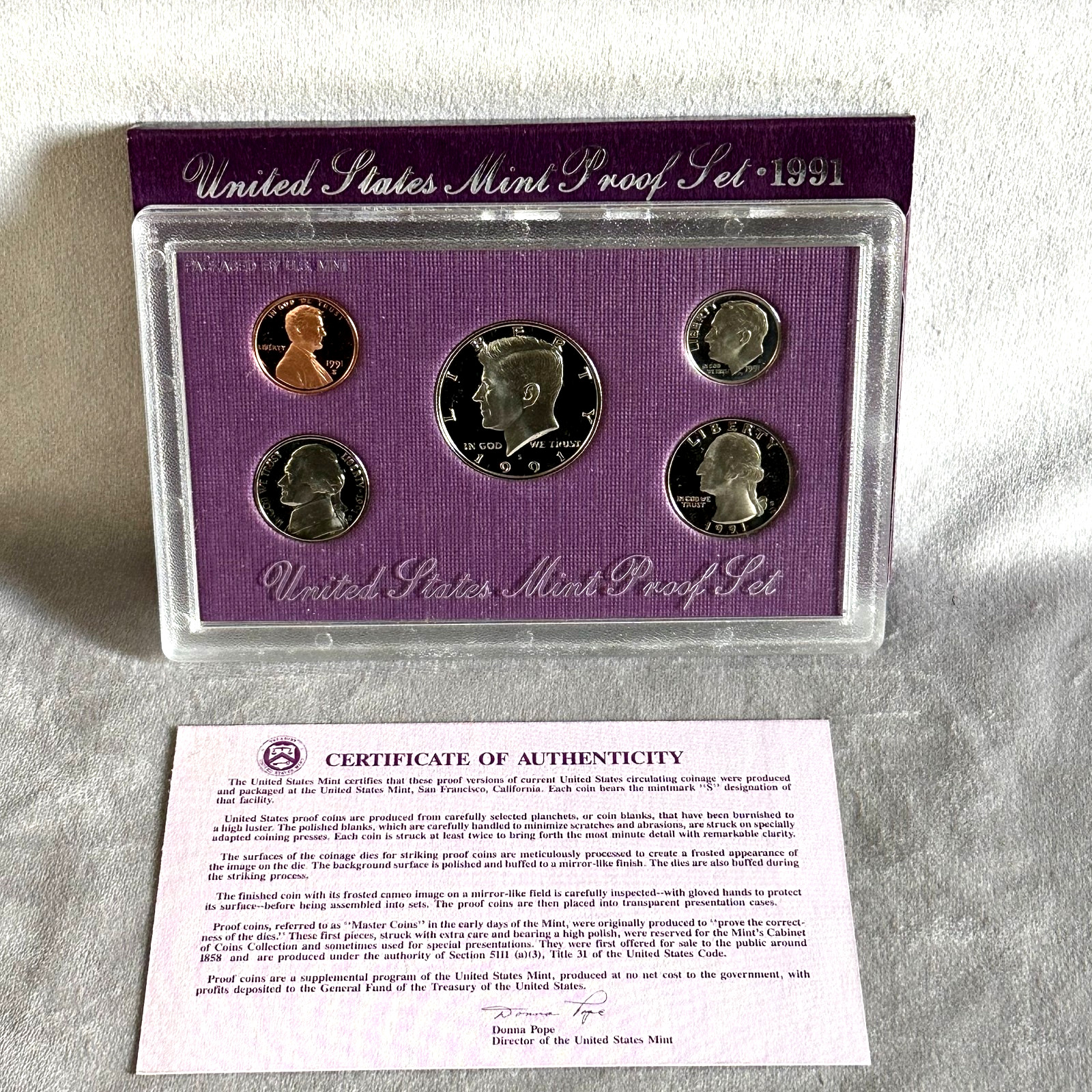 1991-S U.S. Proof Set Clad 6 Coins w/OGP Nice Cameo