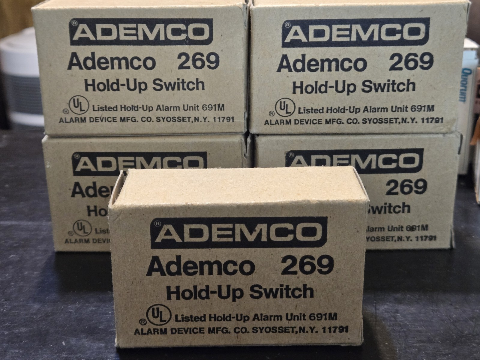 Lot of 5 Ademco 269 Hold-Up Switches with Keyed Reset