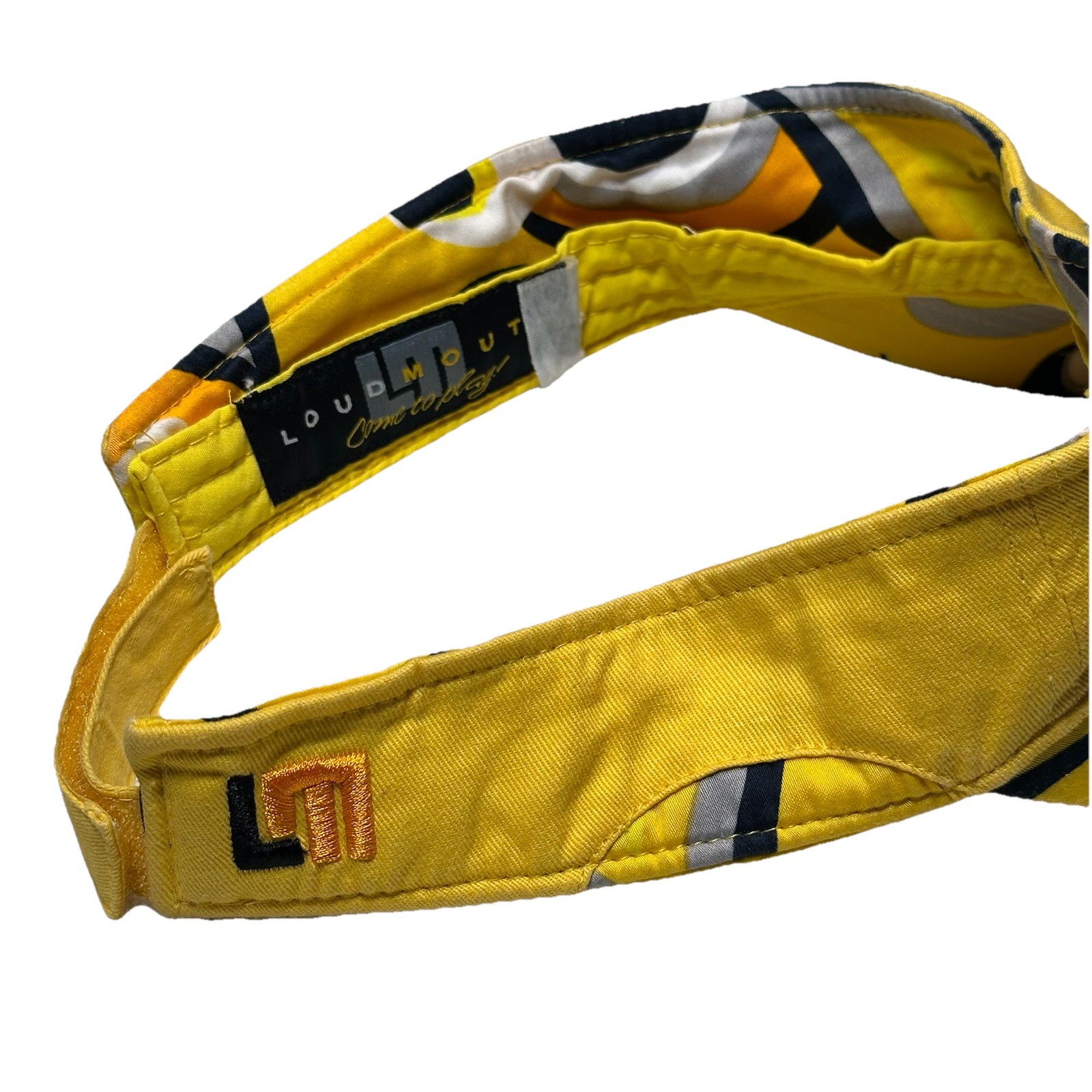 Loud Mouth Golf Visor Yellow 100% Cotton Embroidered Logo