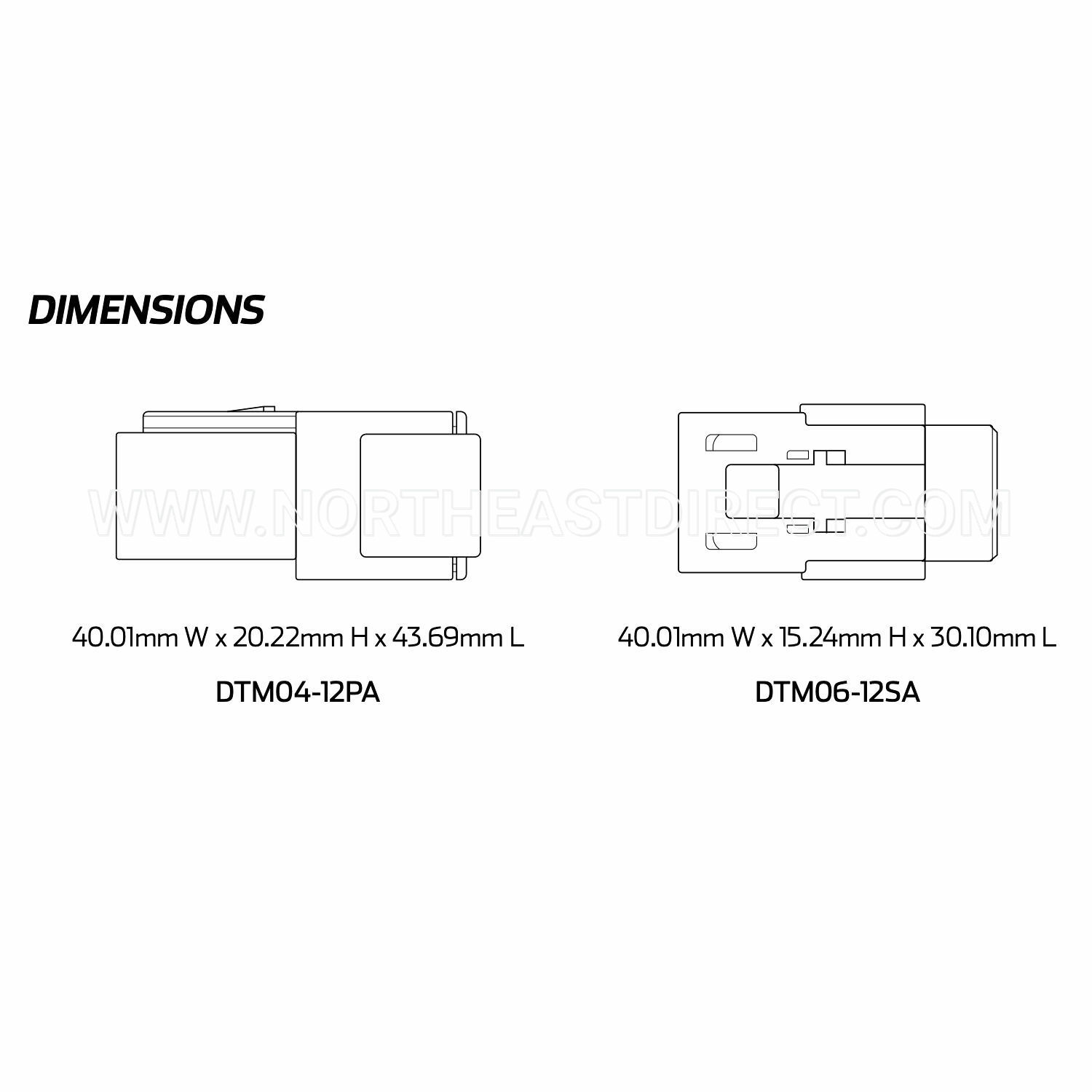 12 PIN DEUTSCH DTM DTM04-12P DTM06-12S WATERPROOF CONNECTOR KIT - SOLID CONTACTS