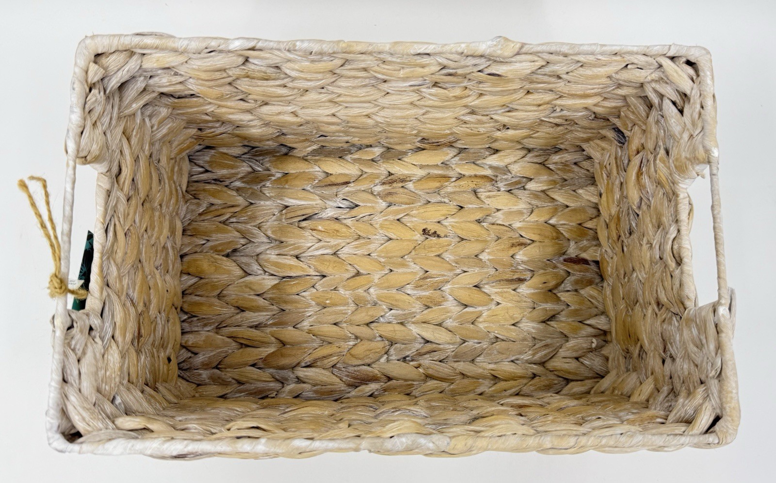 Tommy Bahama White Wash Wicker Rectangle Basket 13.5 L x 8.5 W x 7.5 H New NWT