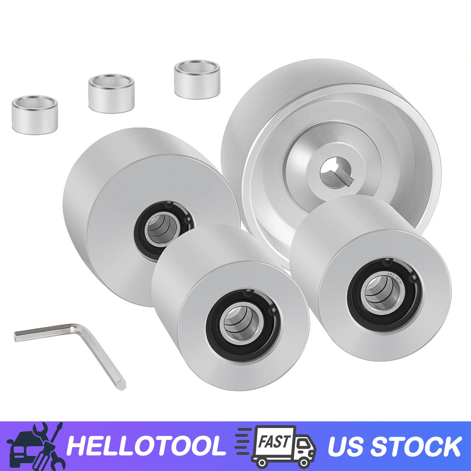 2"x72" Belt Grinder Wheel Set for Knife Grinder 4" Drive 5/8" Bore 3" Track