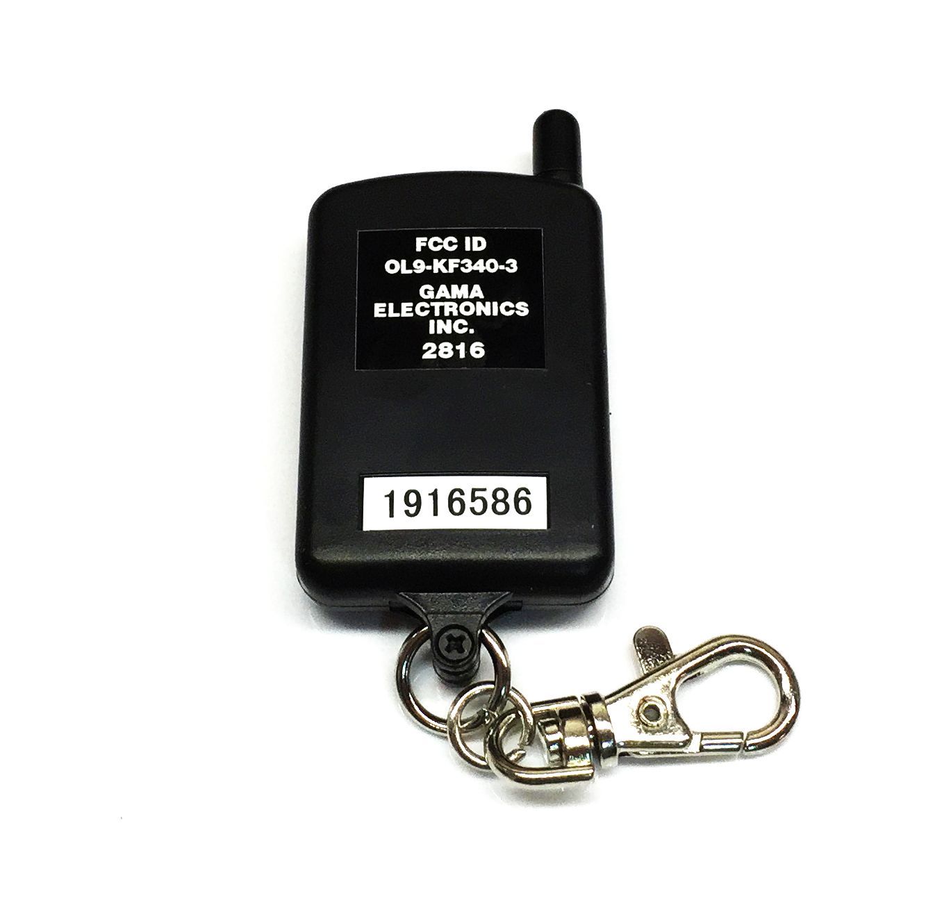 3 Button Keyfob R.F. Transmitter for GAMA Electronics Remote Control Systems