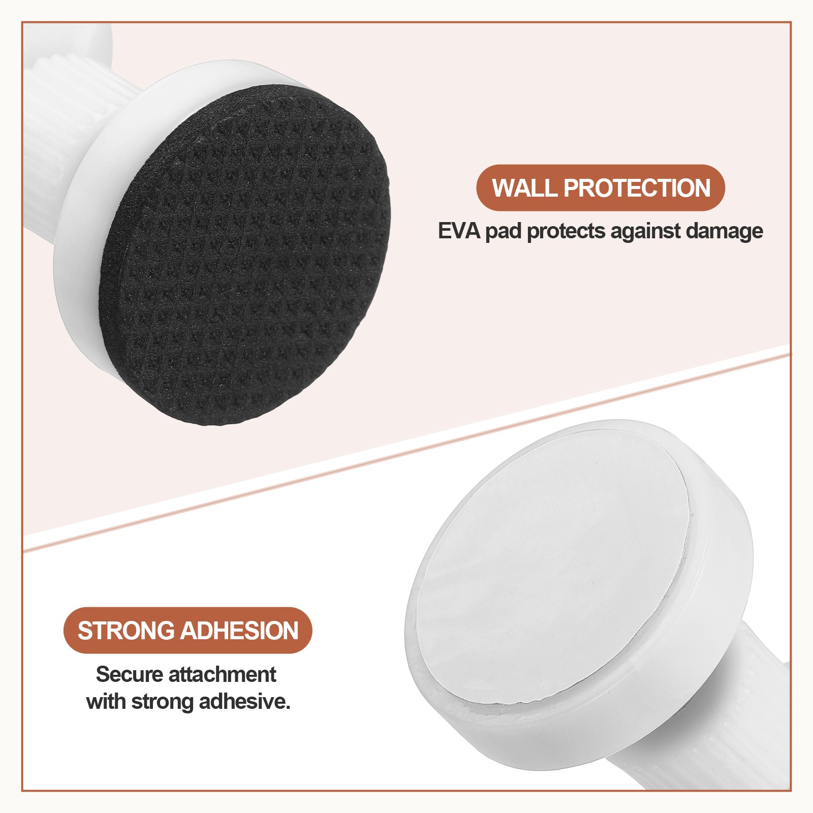 2 Pcs Headboard Stoppers, 4.33 Inch Adjustable Threaded Bed Frame Tool, White