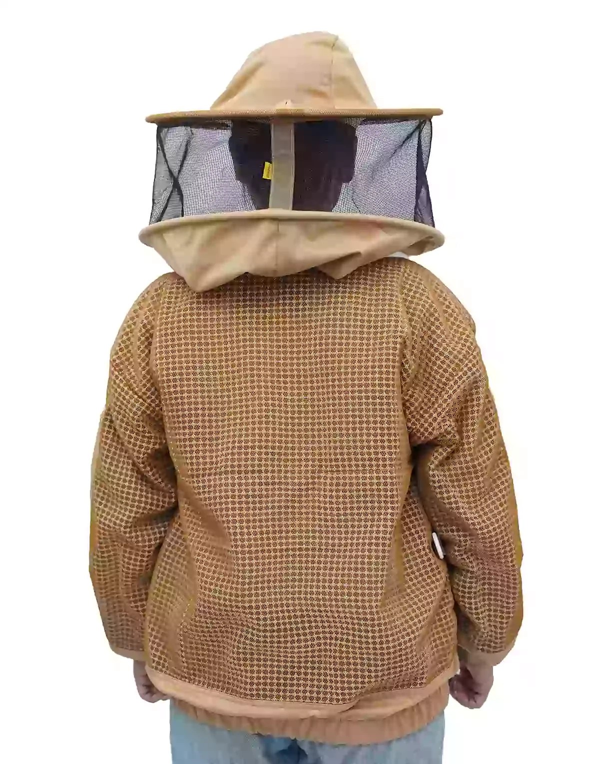 OZ ARMOUR Khaki 3 Layer Mesh Ventilated Beekeeping Jacket With Round Hat Veil