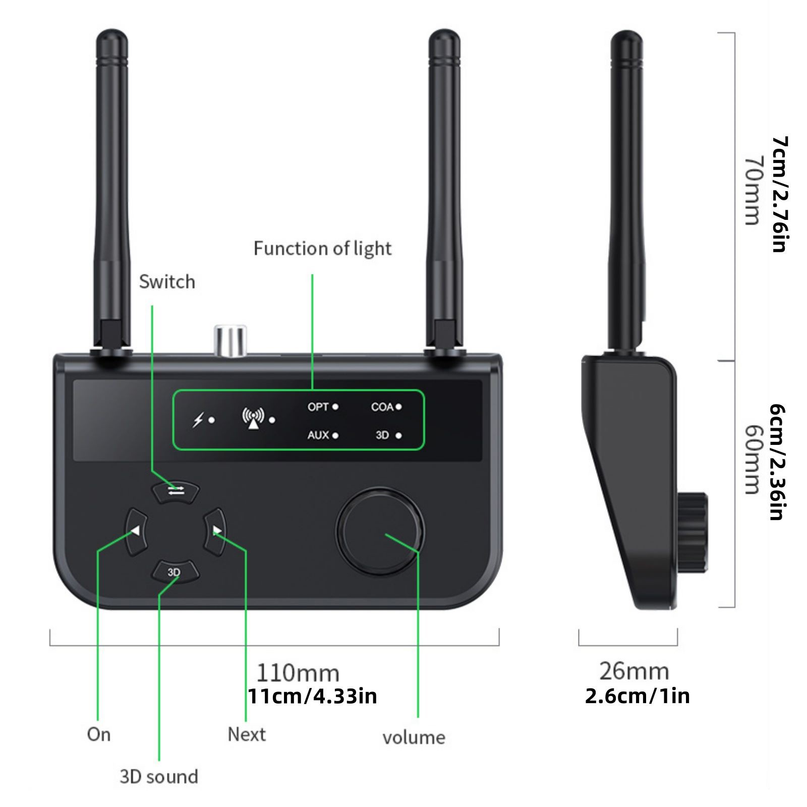 1PC 5.3 version New Bluetooth Receiver For Seamless Auto Reconnection
