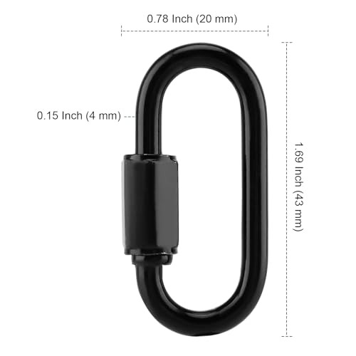 30 PCS Black Quick Chain Link, M4 Quick Link Chain Connector D Shape Chain