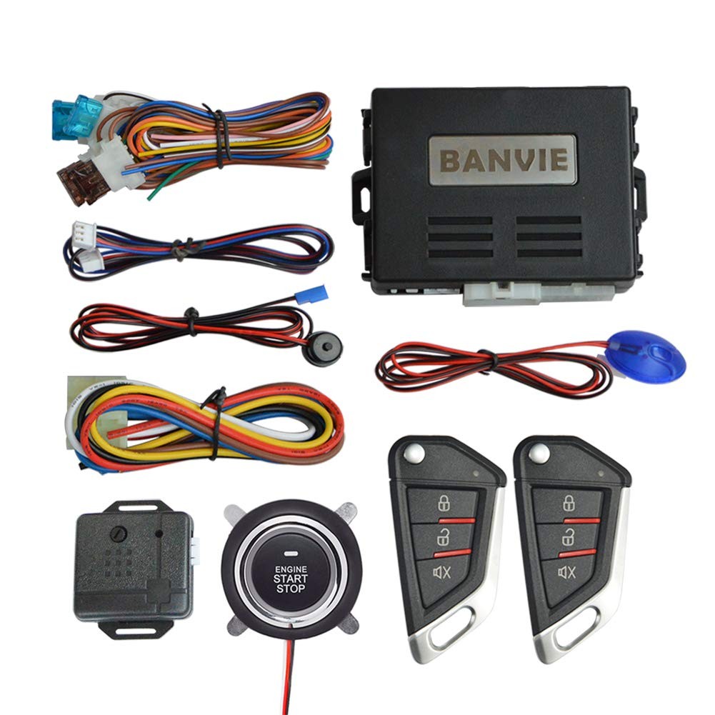 BANVIE Car Keyless Entry Security Alarm System with Remote 1.without siren
