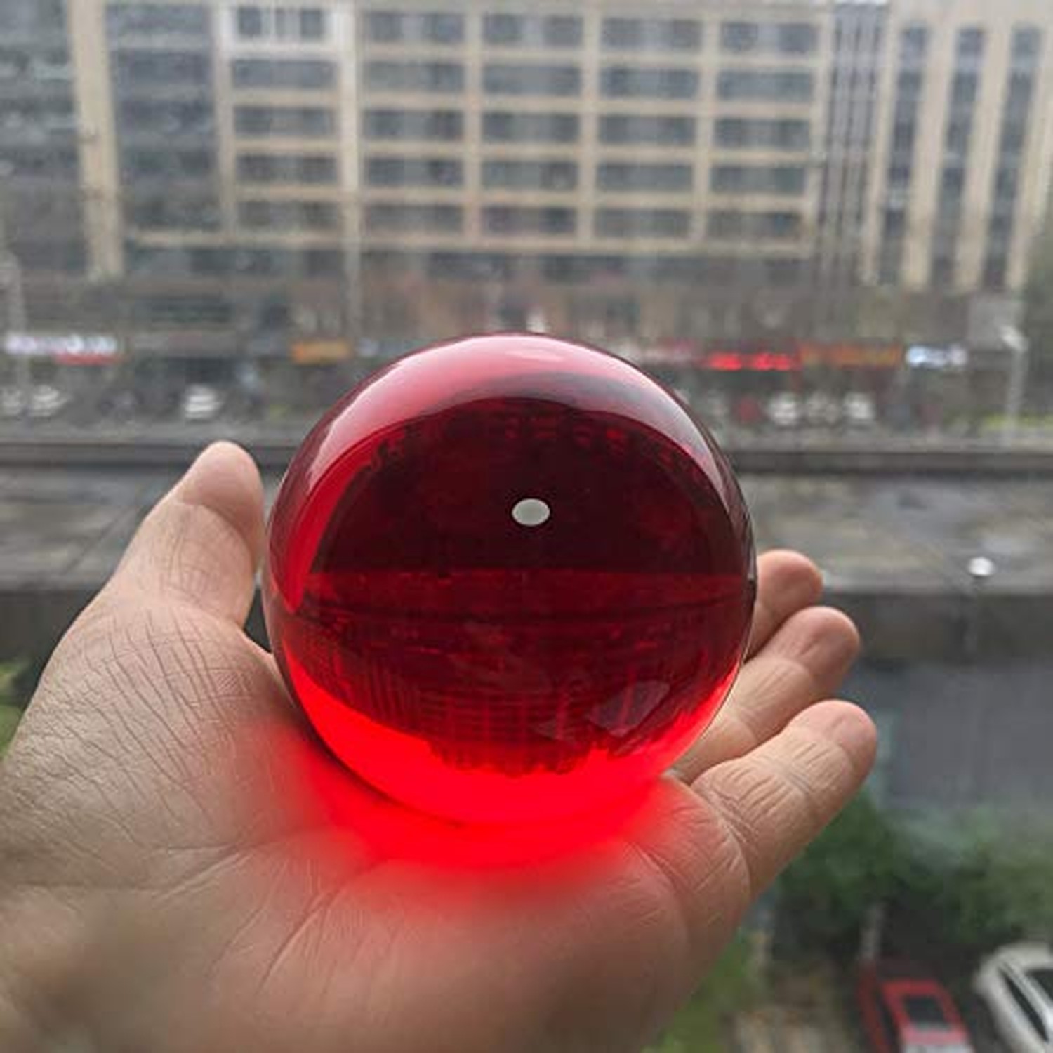 DSJUGGLING Ruby Red Acrylic Contact Juggling Ball - 76mm (3 Inches)