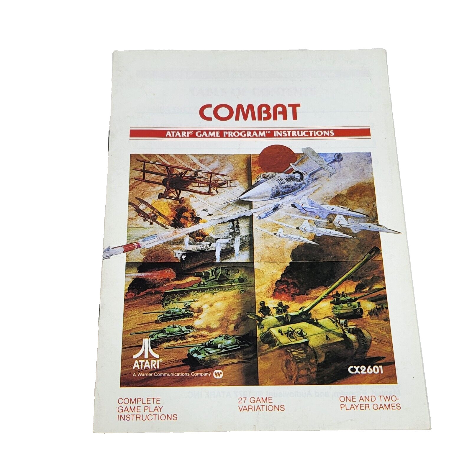 VINTAGE 1977 COMBAT ATARI 2600 VIDEO GAME REPLACEMENT INSTRUCTIONS ONLY