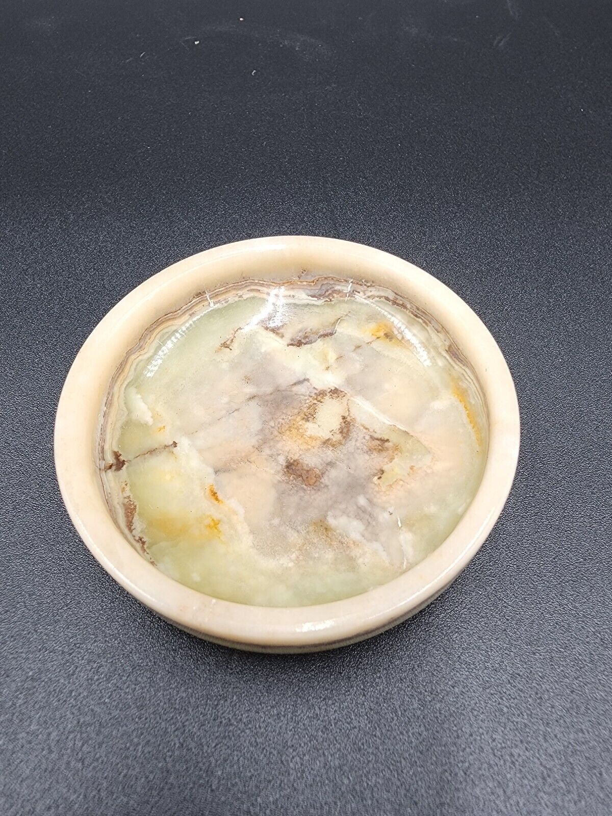 Carved Stone Trinket Ring dish 3”