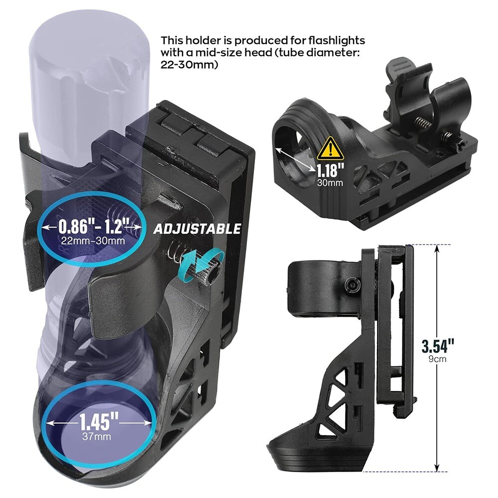 Long Lasting User Friendly Maneuverable 360° Rotatable Flashlight Holster Holder