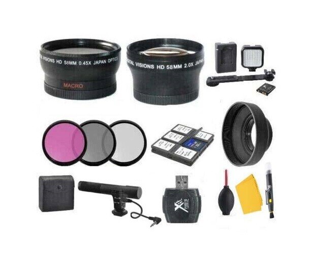 Accessory Kit (Wide, Tele, Filters, Light, Mic) for Canon XA60 XA65 XA70