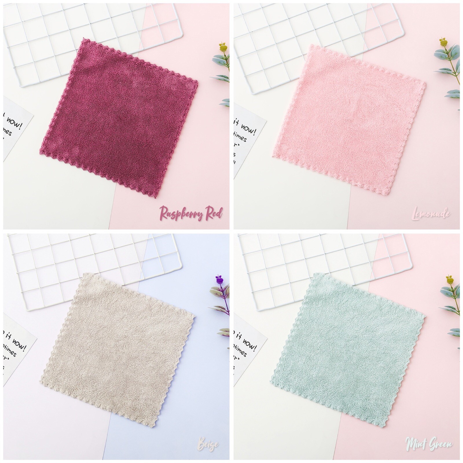 10x Cute Colorful Washcloth Microfiber Cleaning Cloth 25x25CM Kitchen Gift Idea