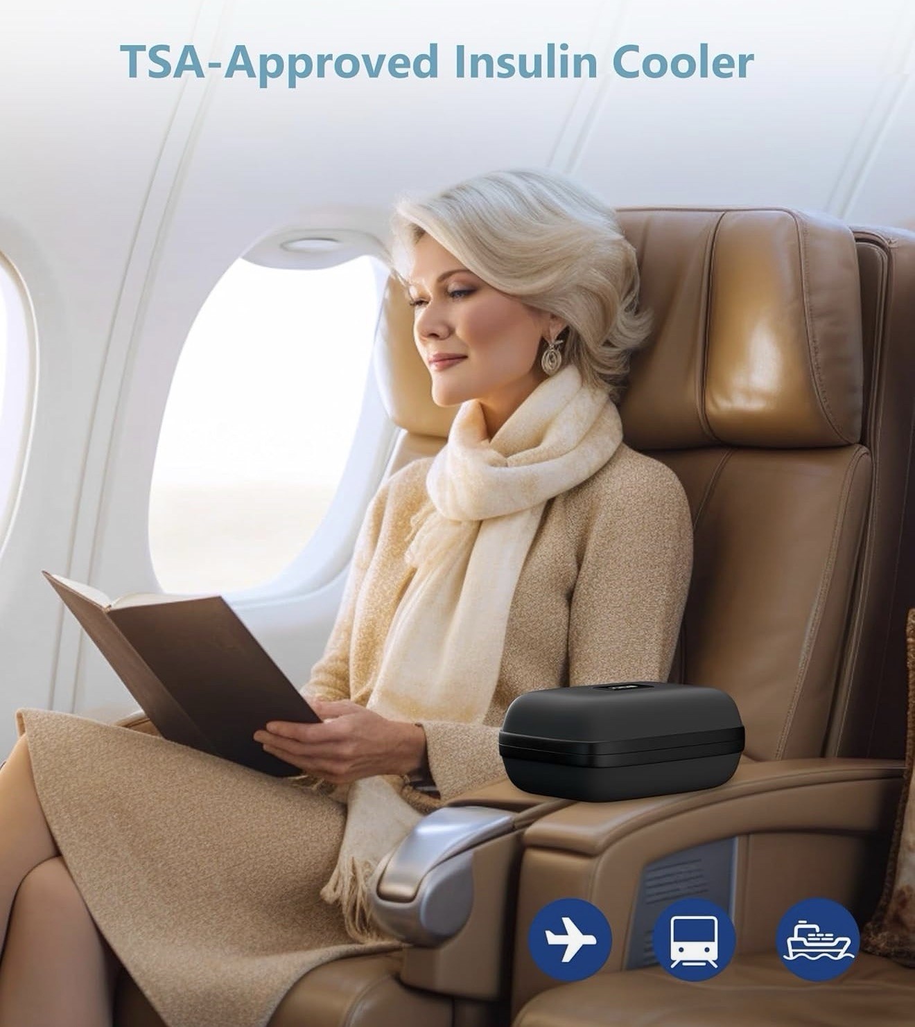 Insulin / Medication Cooler Case TSA Approved Case With Temp Display Black
