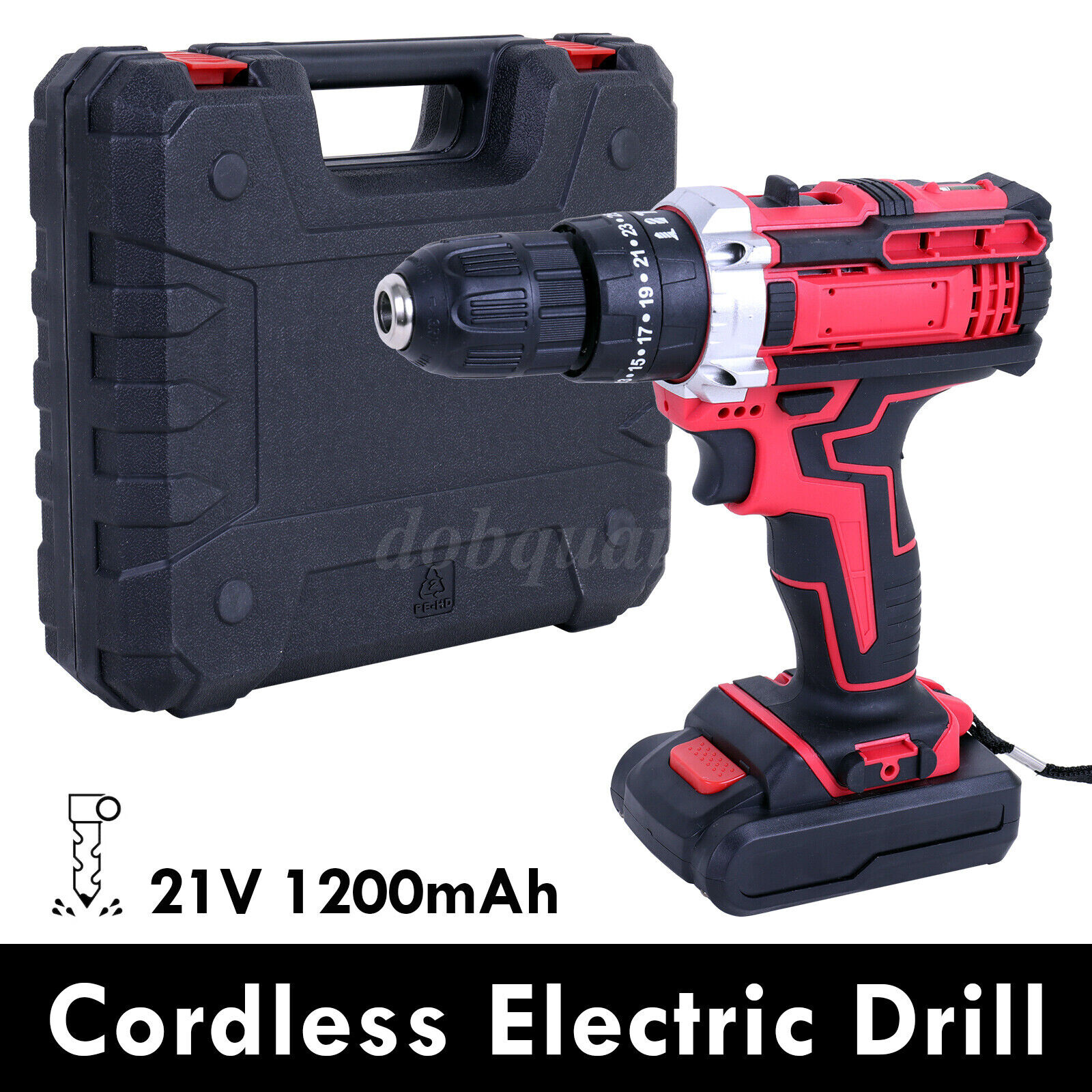21V Cordless Drill 3/8" Electric Screwdriver 33Nm Power Drill Driver W/ Battery