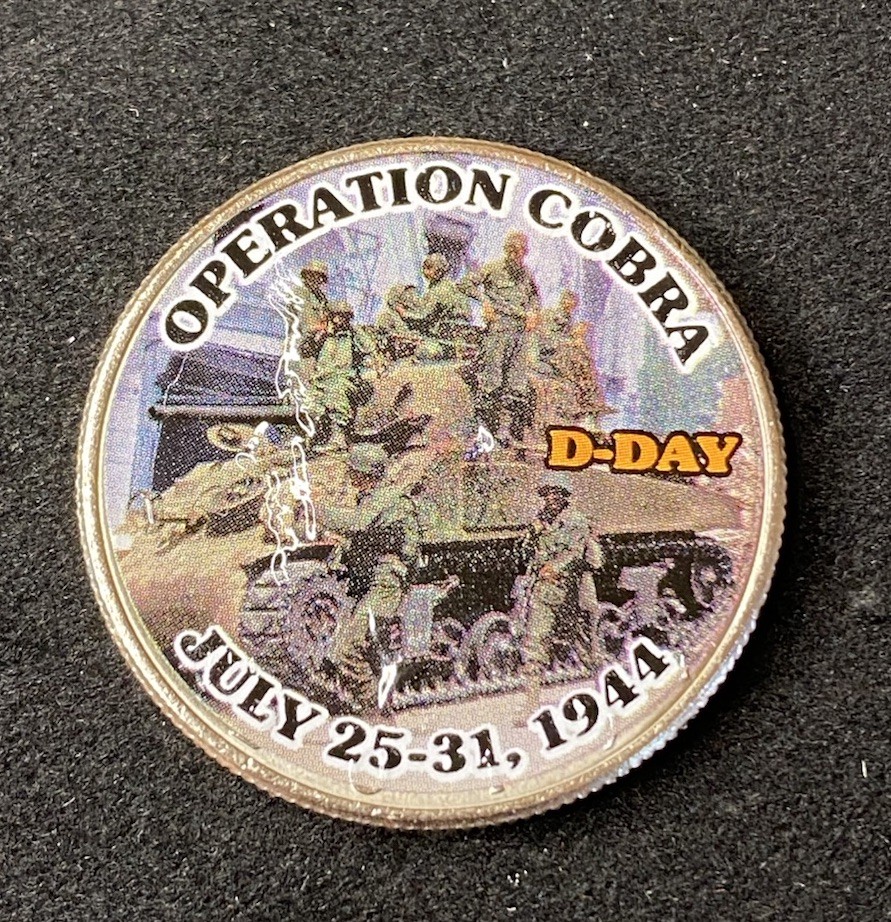 Colorized Kennedy Half Dollar D-Day Operation Cobra Free Shipping