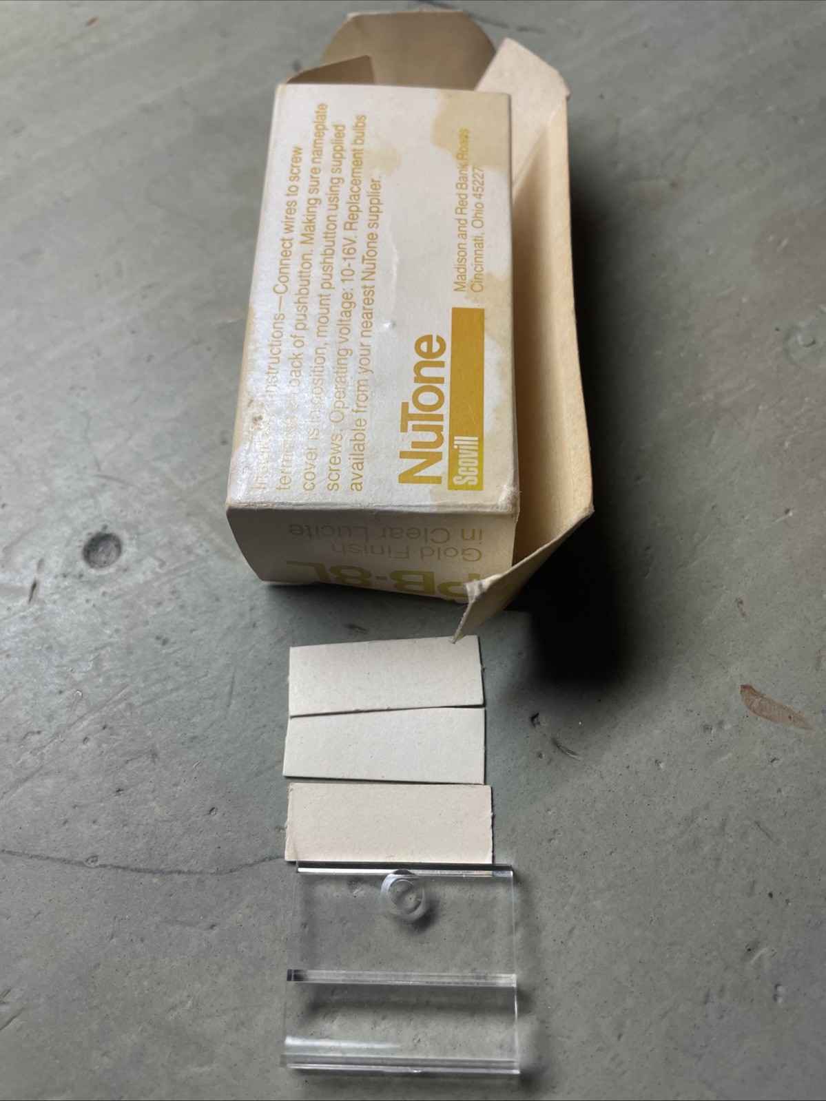 NEW NuTone Lighted Decorator Push Button PB-8LV Goldtone NOS Last One