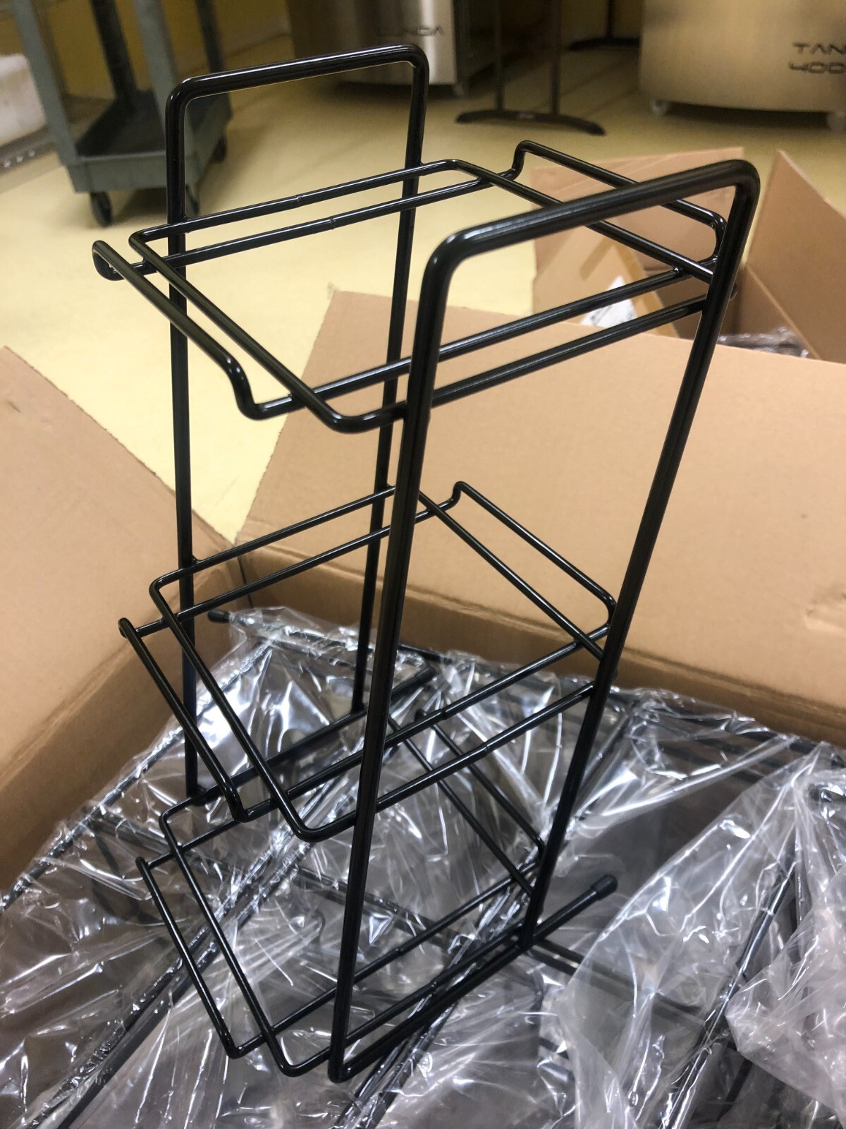 3 Tier Slant Back Snacks, Gum, and Candy Box Display Rack Black - BOX of 10