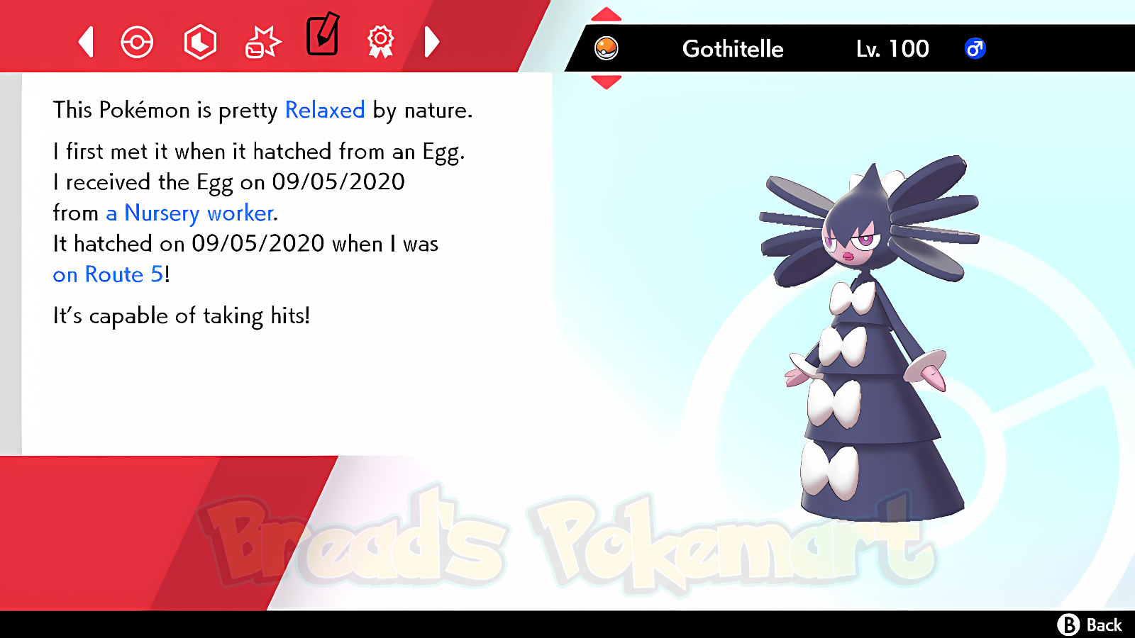 GOTHITELLE ✨ Ultra SHINY 6IV ✨ Pokemon SWORD and SHIELD lv100 EVs +MasterBall