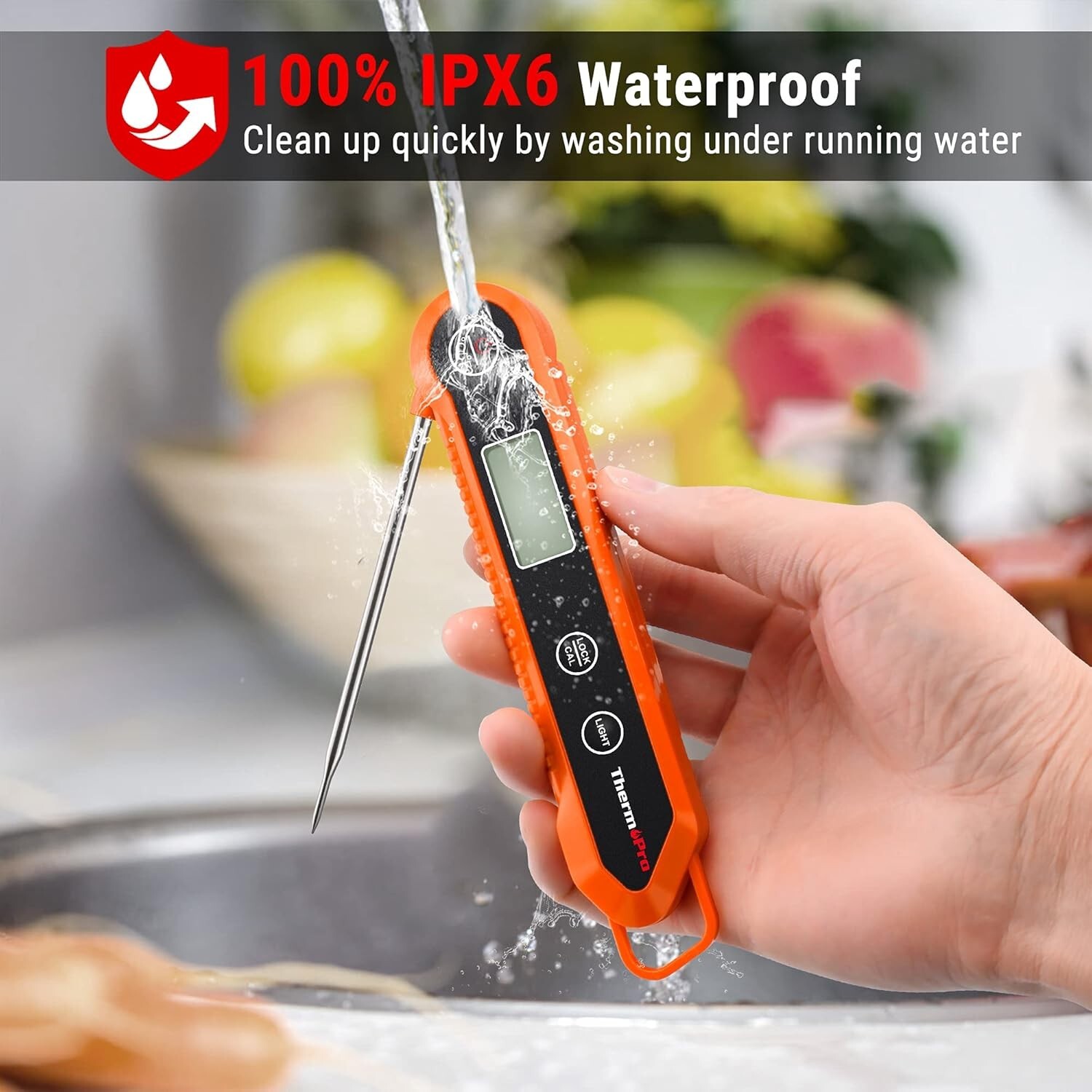 Premium Digital Kitchen Thermometer - Instant Read, Lock & Calibration Features