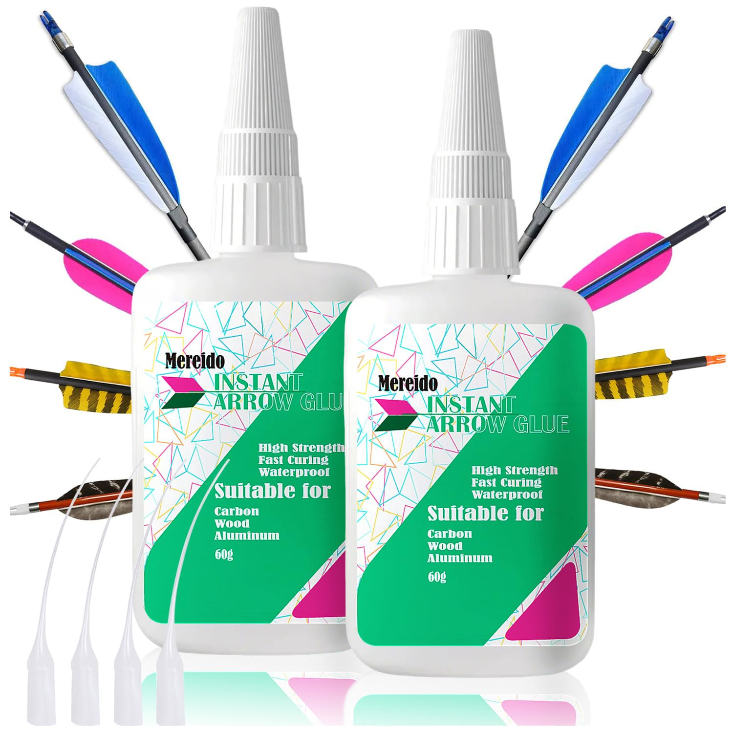 Fletching Glue, Instant Arrow Glue, 120G, for Aluminium, Carbon and Wood Shafts