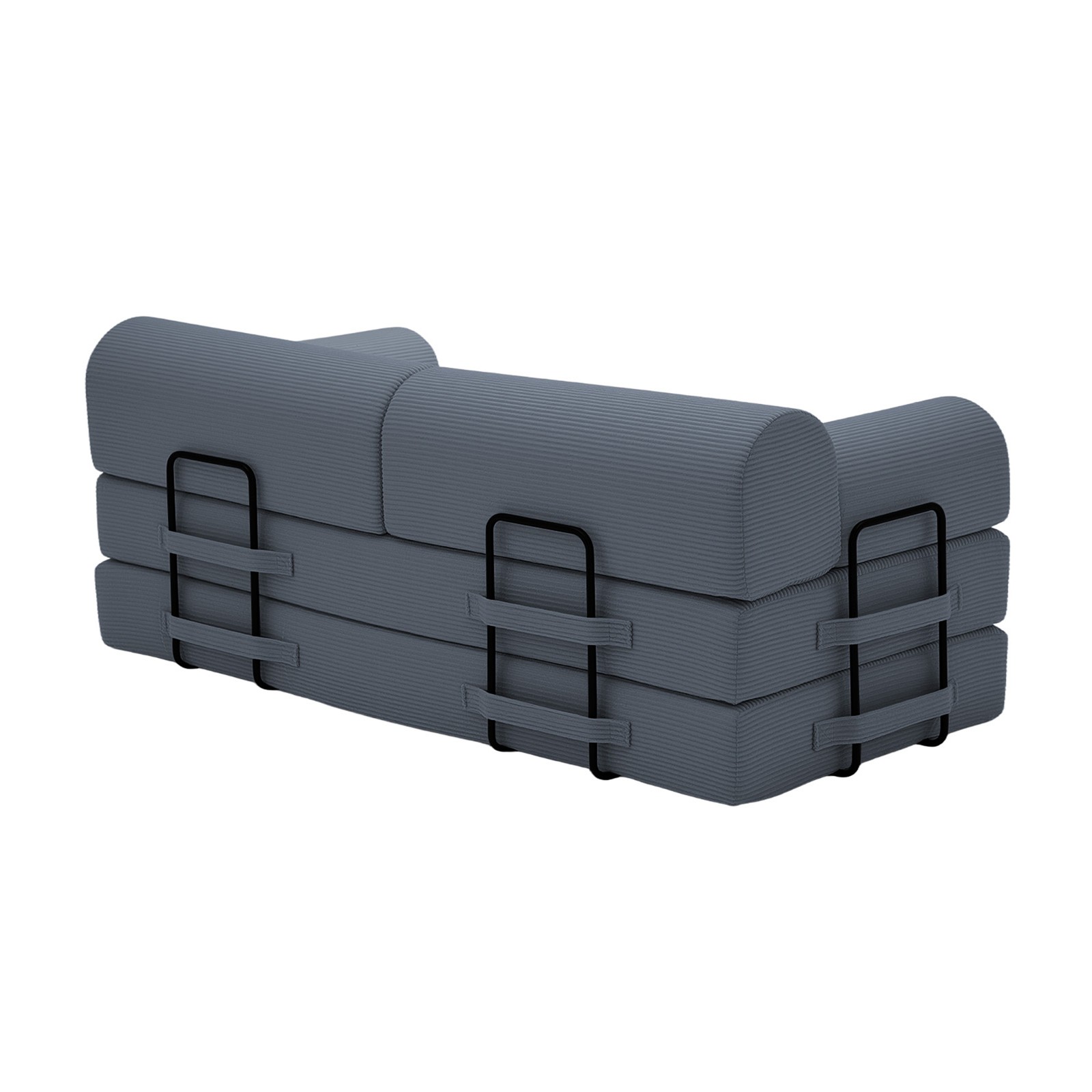 Convertible Sleeper Sofa Bed, Corduroy Folding Couch, Dark Gray