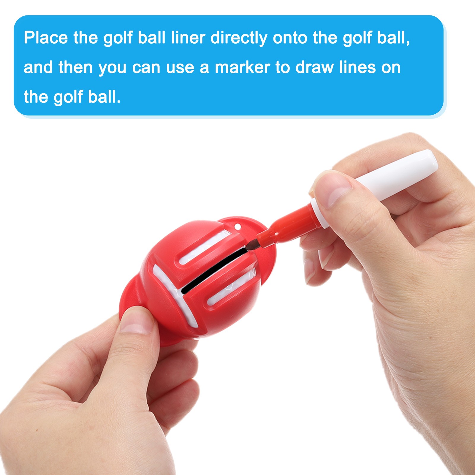 2 Pcs 2.8" Golf Ball Line Marker Tool Golf Ball Alignment Marking Tool, Blue