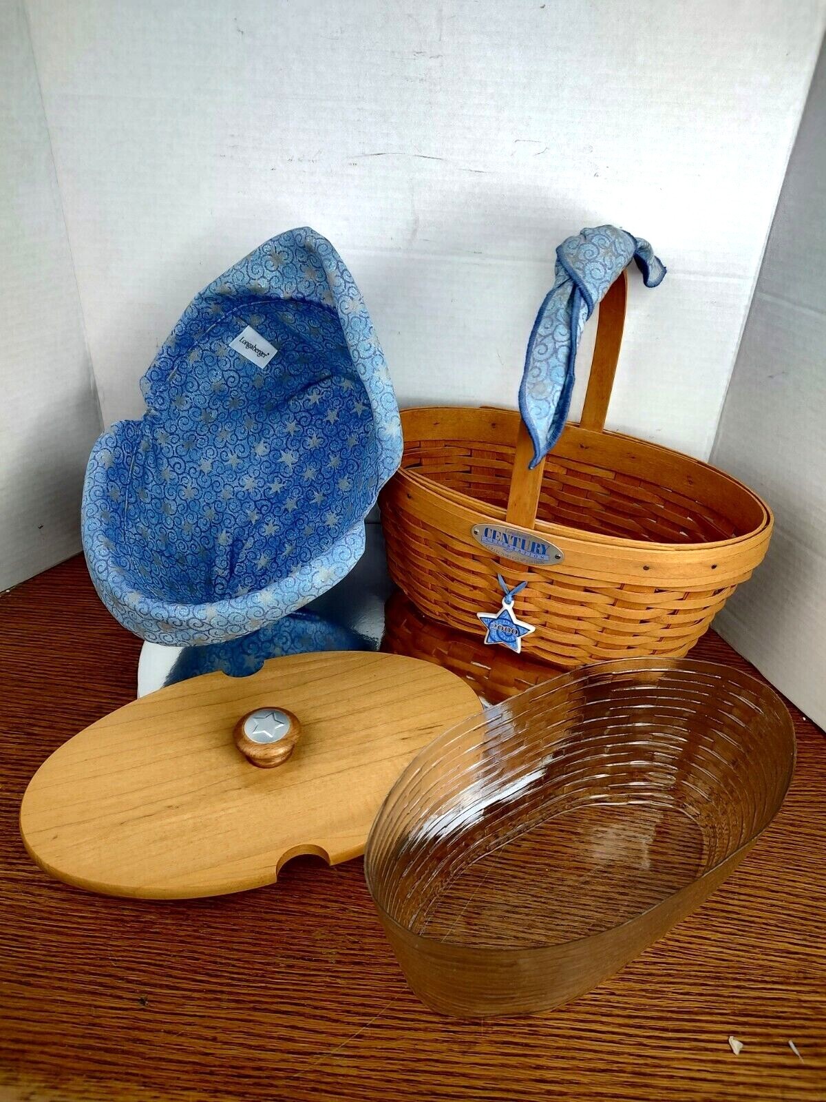 Longaberger 2000 Century Cheer Celebration Lid Fabric Insert Protector Basket