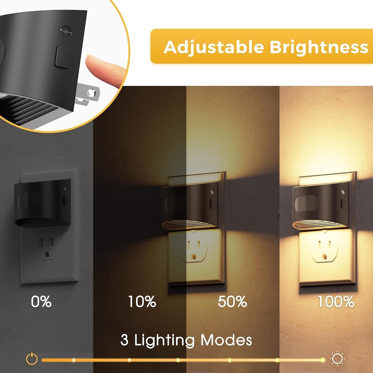 Motion Sensor Night Light, Night Lights Plug into Wall, 2 Pack