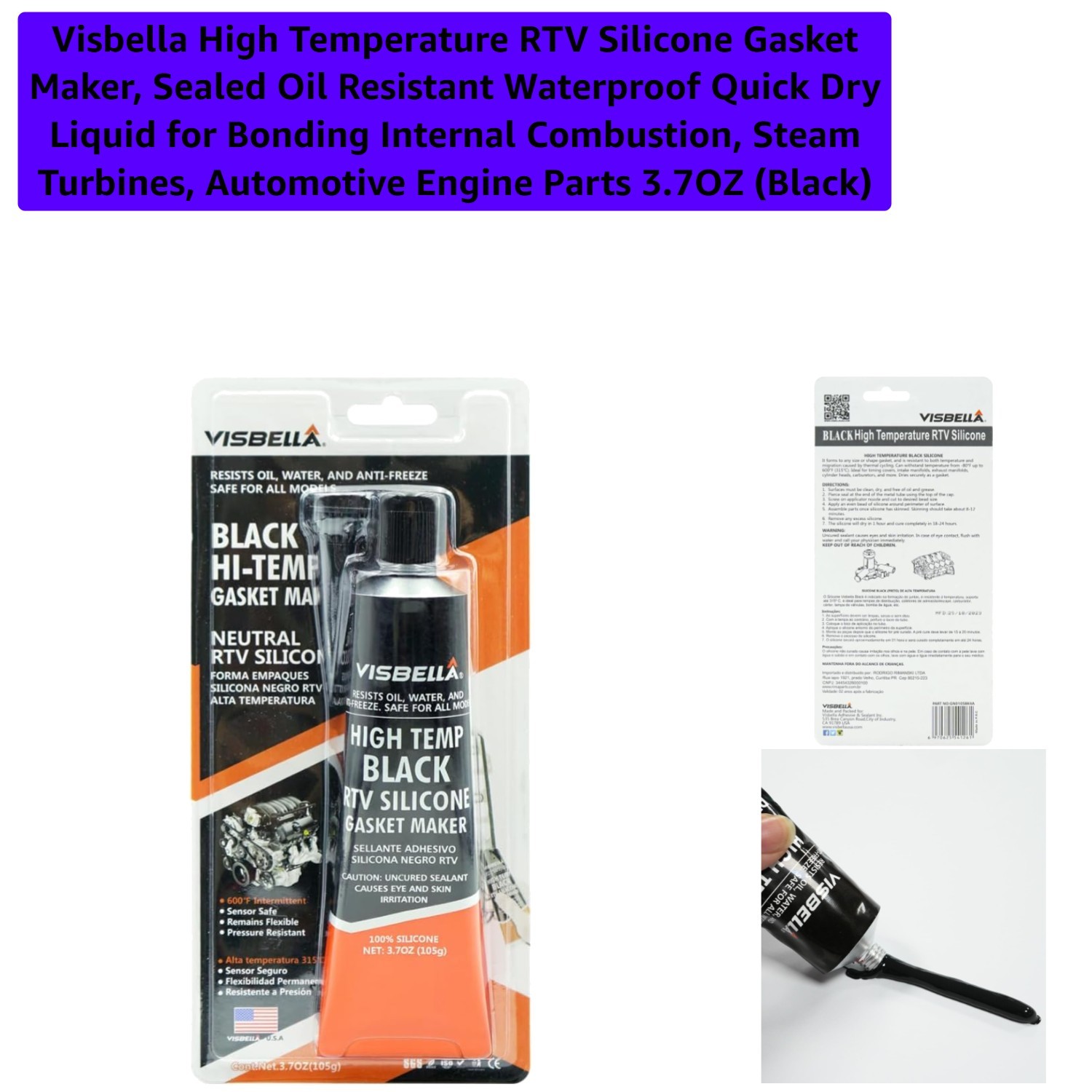 High Temperature RTV Silicone Gasket Maker, Sealed Oil Resistant Waterproof Q...