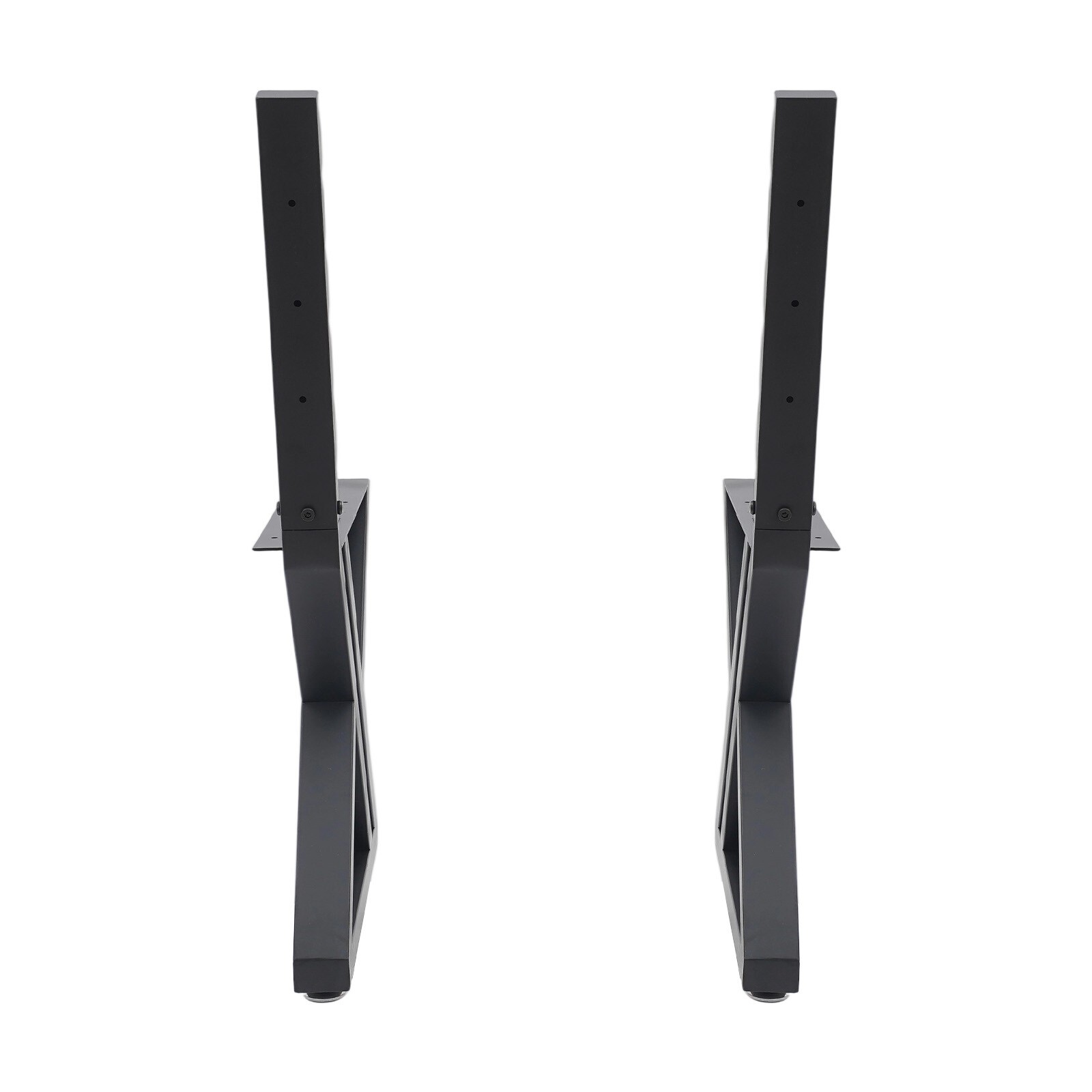 2PCS Bench Legs Z-Shaped Bench Legs with Backrest Bracket Bench Legs Black