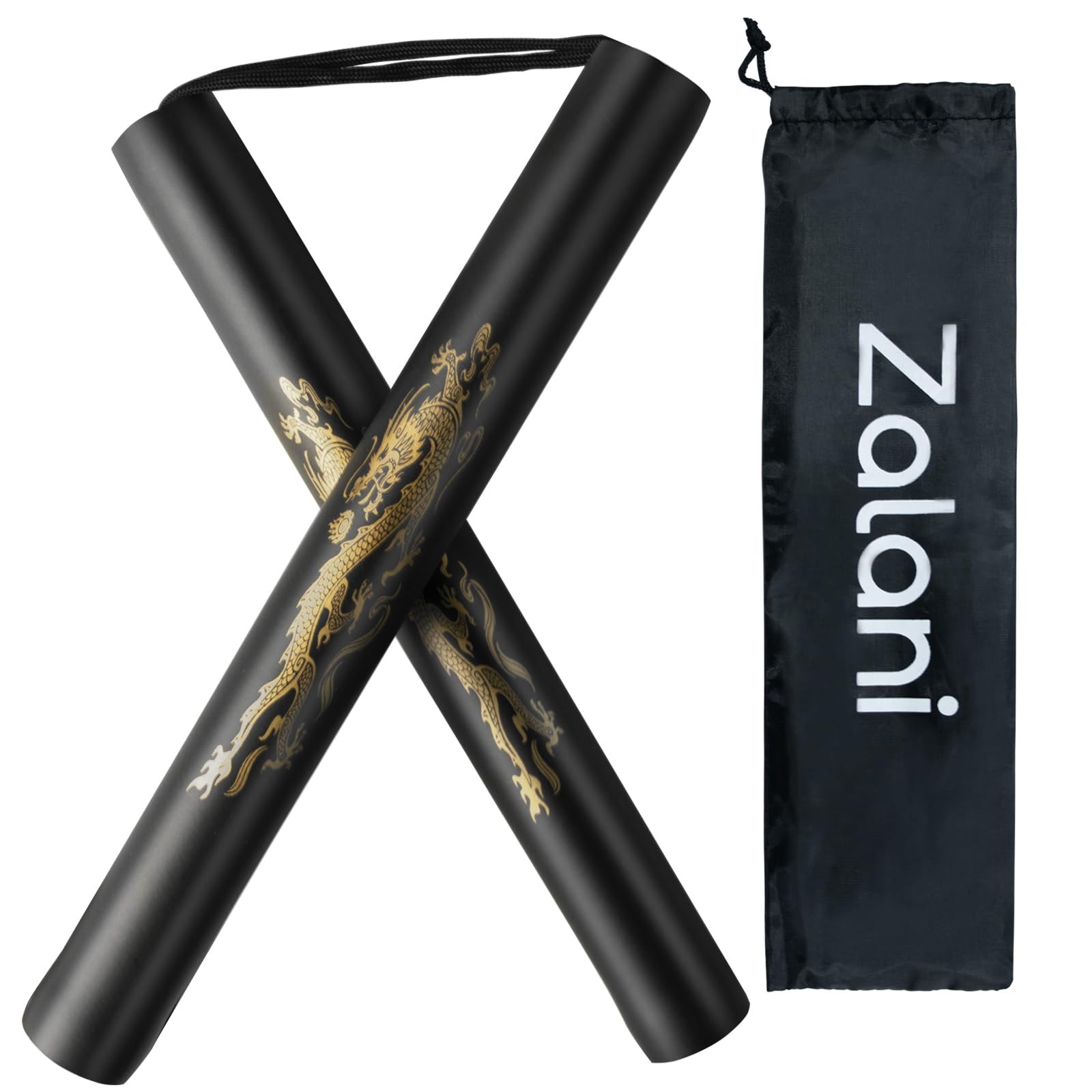 zalani Nunchucks Nunchakus-Foam Safe Rubber Martial Arts 1pack-Black