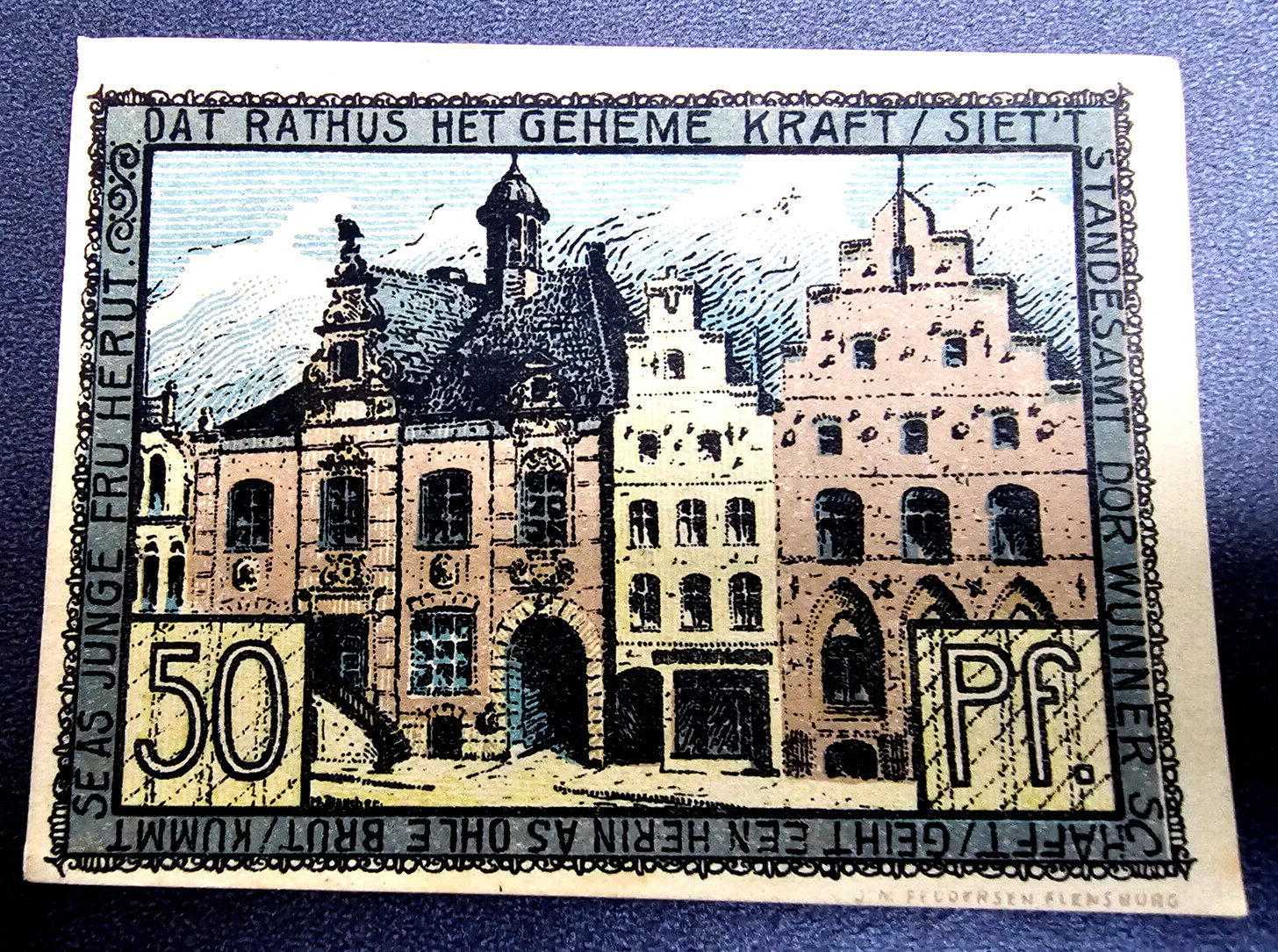 HUSUM NOTGELD 50 PFENNIG 1920 EMERGENCY MONEY GERMANY BANKNOTE (33342)