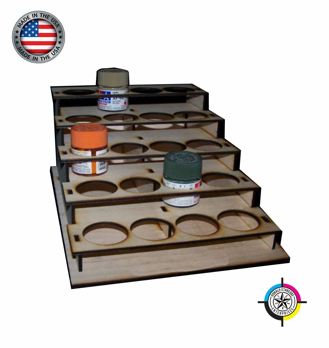 Wood Paint Bottle Rack Organizer for Tamiya Paint - 23ML - 20 Bottle Version
