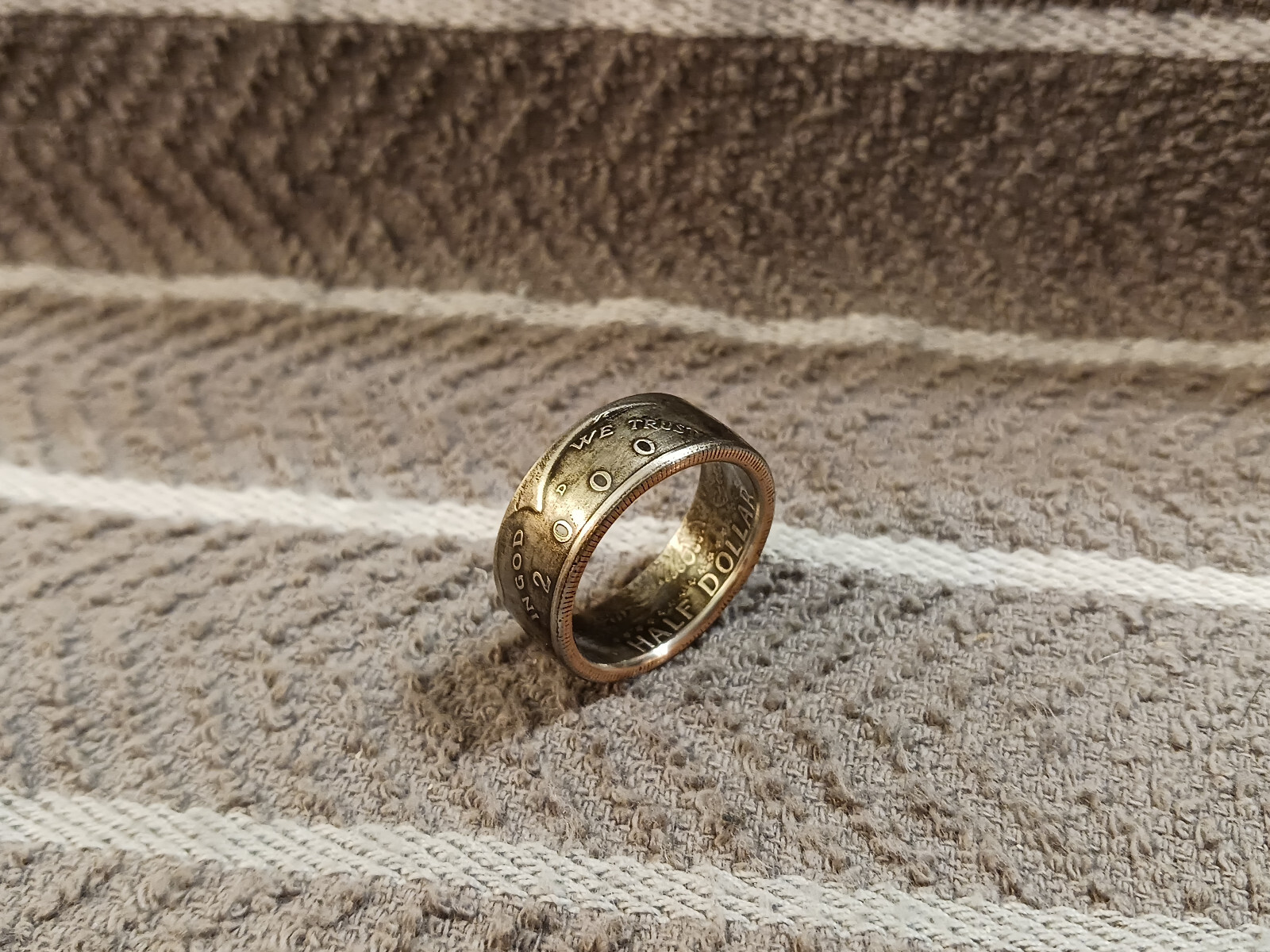 2000 Kennedy Half Dollars size 12 coin ring handmade mixed metals