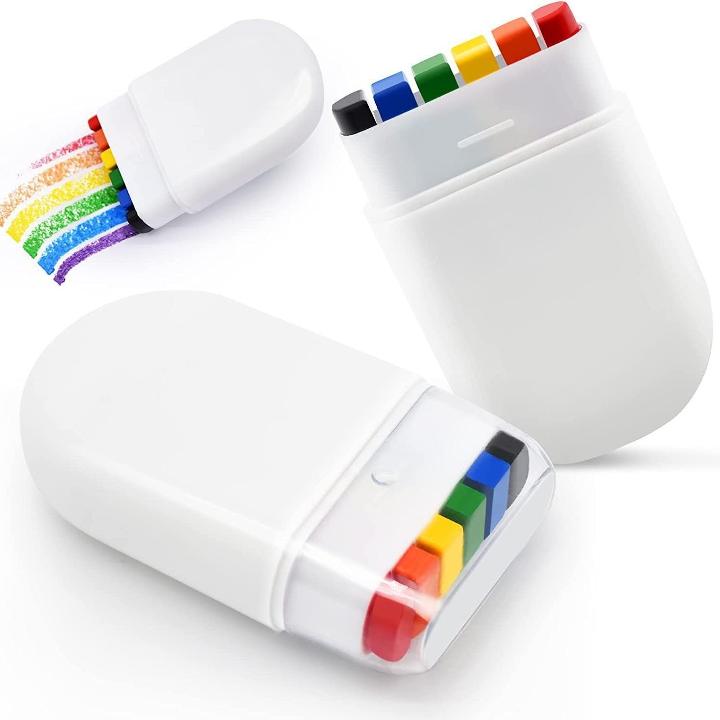 5PCS Rainbow Face Paint Stick, 6 Colors Face & Body Crayon for Sports Events