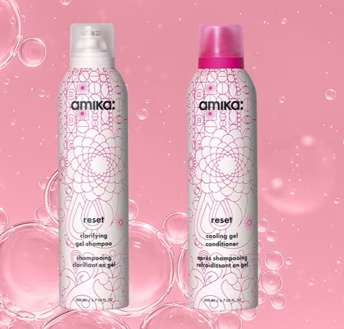 Amika Reset Clarifying Gel Shampoo & Reset Cooling Gel Conditioner 6.7 oz Duo