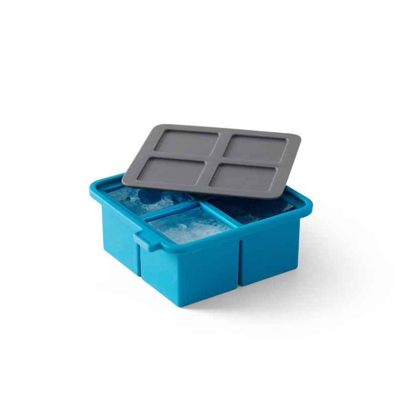 King Cube Ice Cube Tray with Lid: Silicone Whiskey Ice Mold