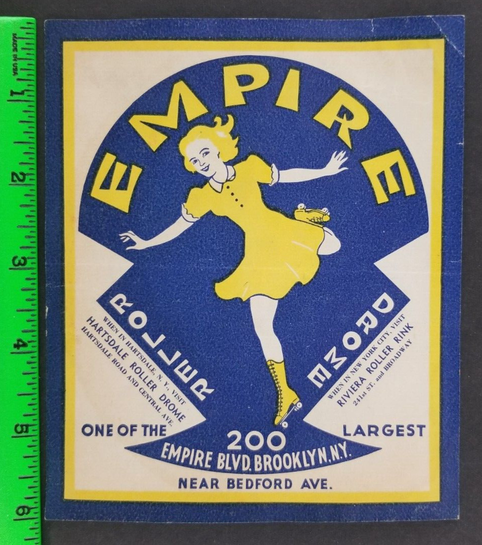 Vintage 1940's-1950's Empire Blvd Brooklyn NY. Roller Skating Sticker Decal