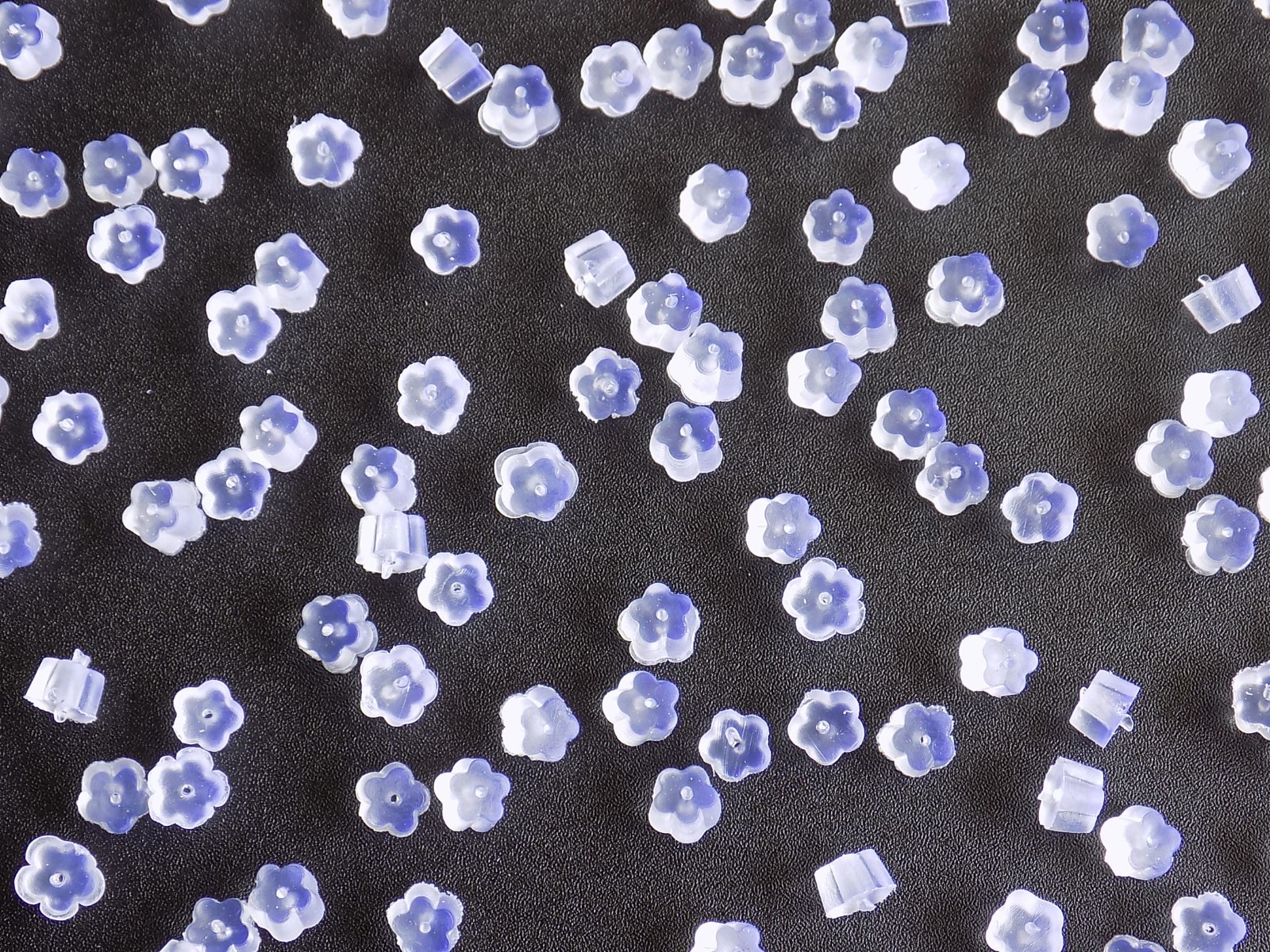 (50 Qty) PLASTIC RUBBER SILICONE EARRING BACK STOPPER EAR POST NUT CAP HOOK 5mm