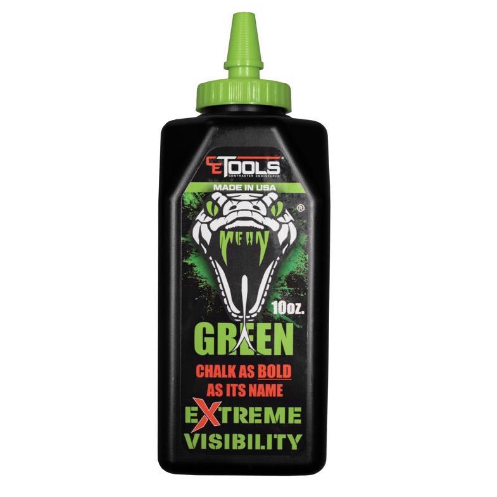 CE Tools Extreme Visibility 10 oz Standard Marking Chalk Fluorescent Green