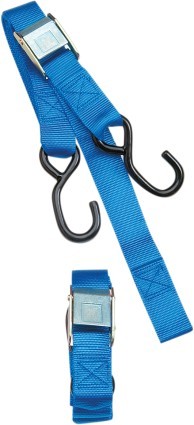 Parts Unlimited 1.5" HD Cam Buckle Blue Tie Downs w/Built-In Assist (TD00200)
