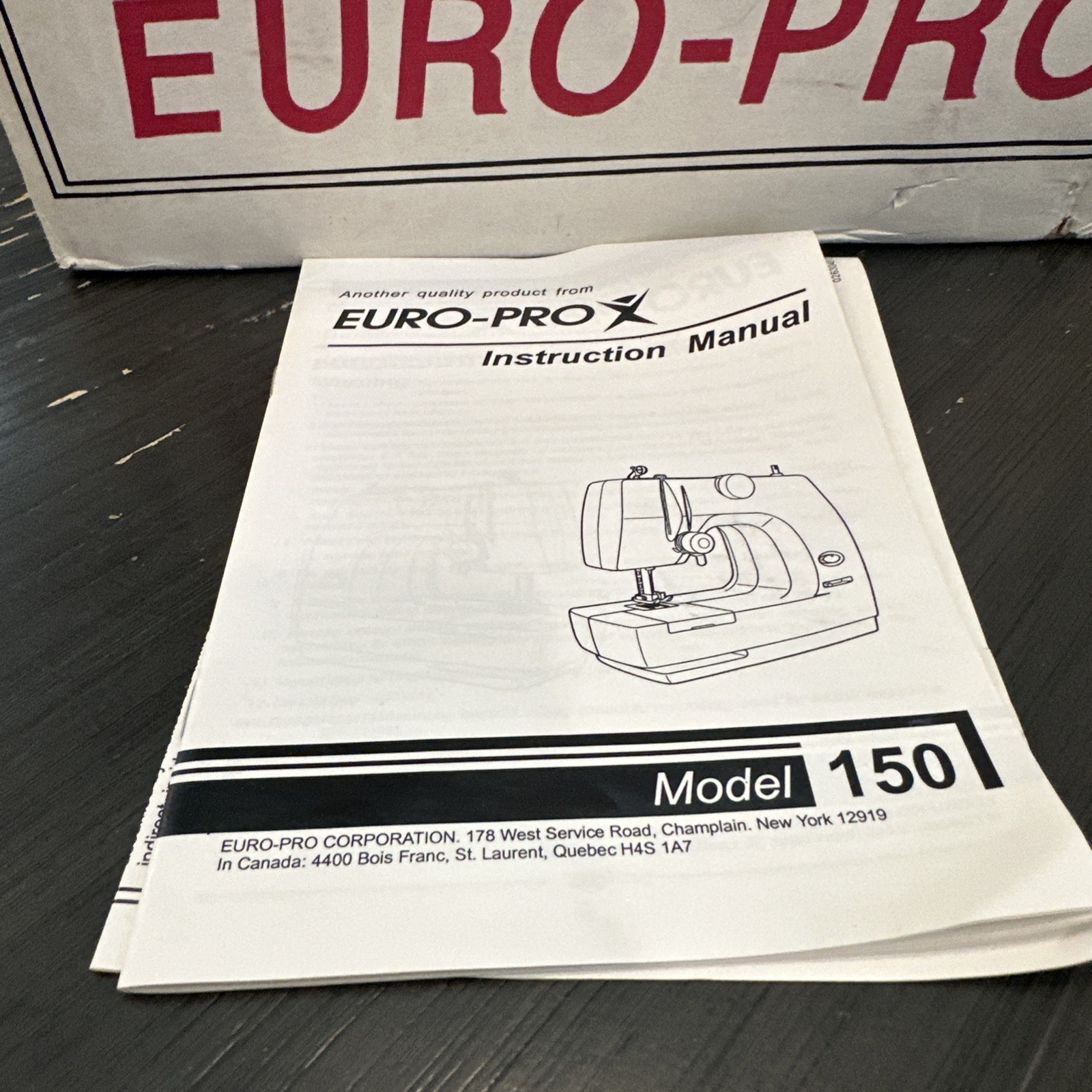 Euro-Pro Model 150 Sewing Machine Fast & Easy New Open Box