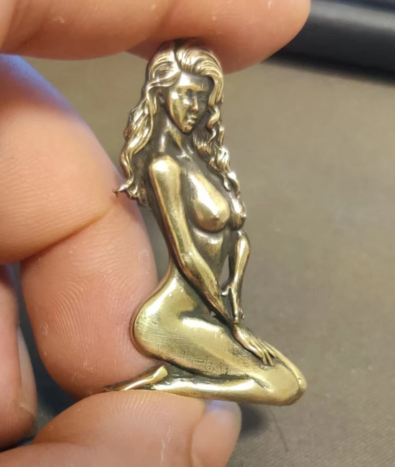1 piece Brass sexy long hair girl sticker DIY lighter decoration accessories