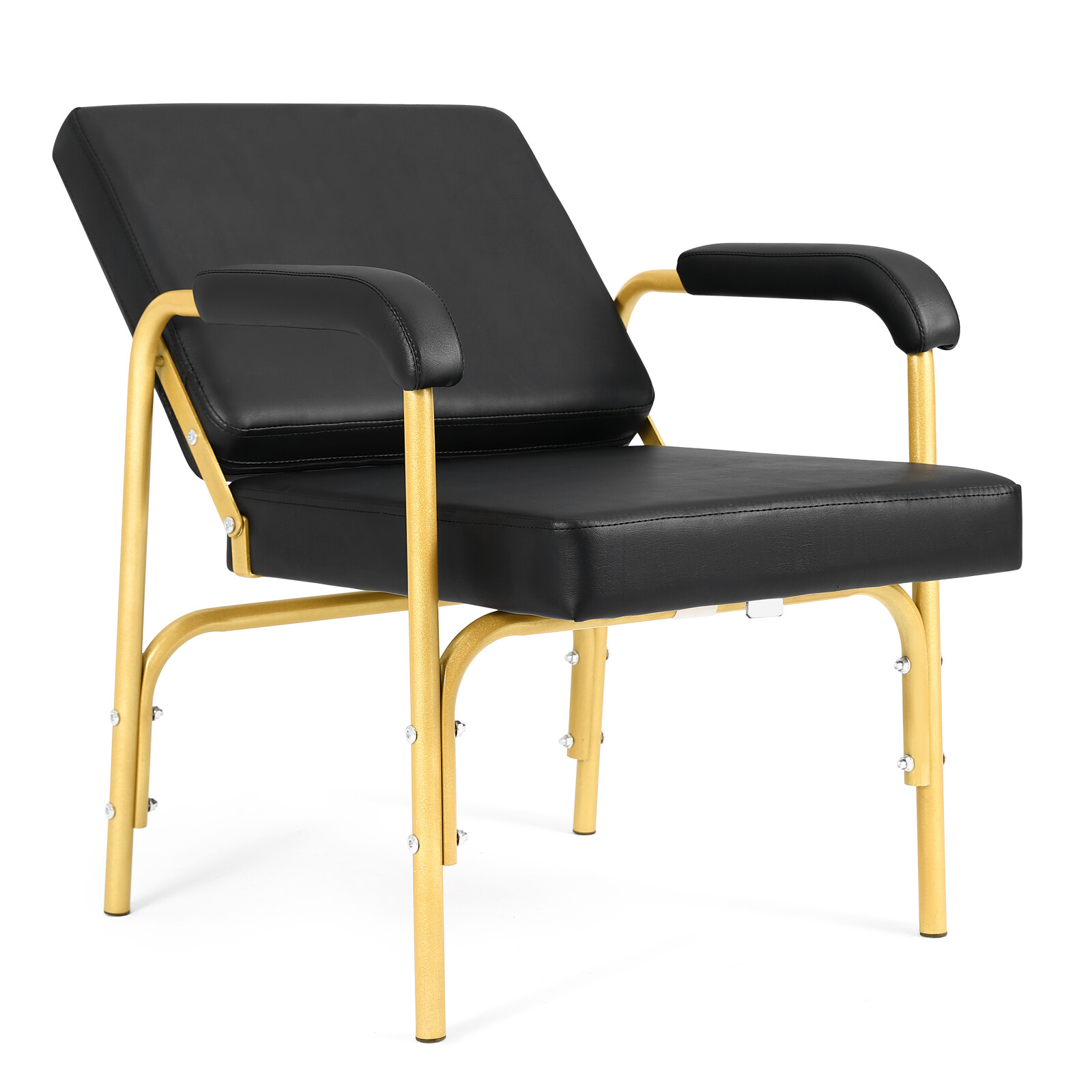 Black Gold Recliner Shampoo Chair All Purpose Barber Chair Salon Beauty Styling