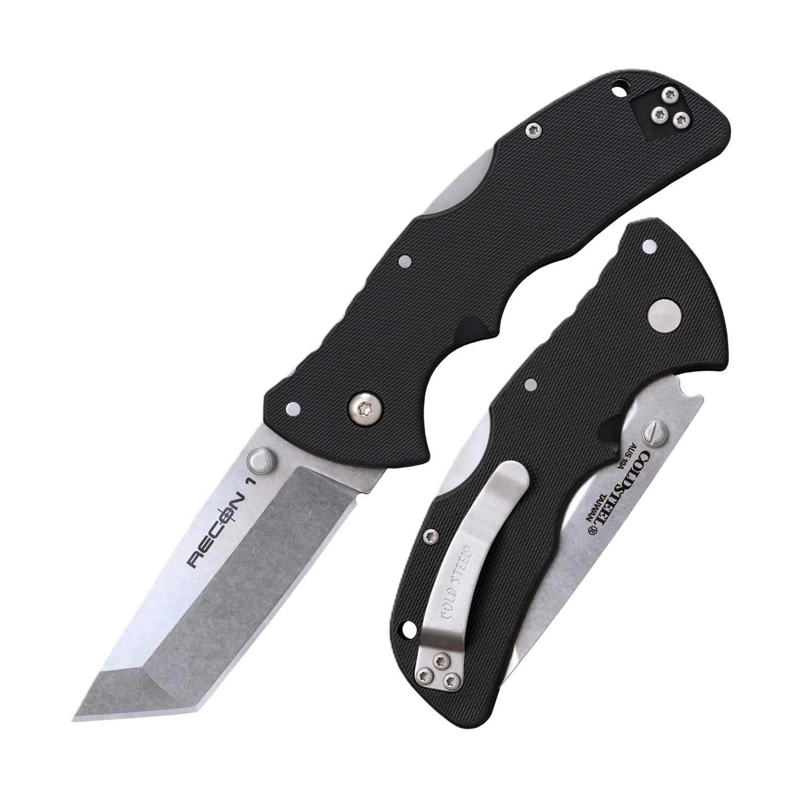 Cold Steel Mini Recon 1 Tanto Folding Knife 3" AUS-10A Black 27BAT New