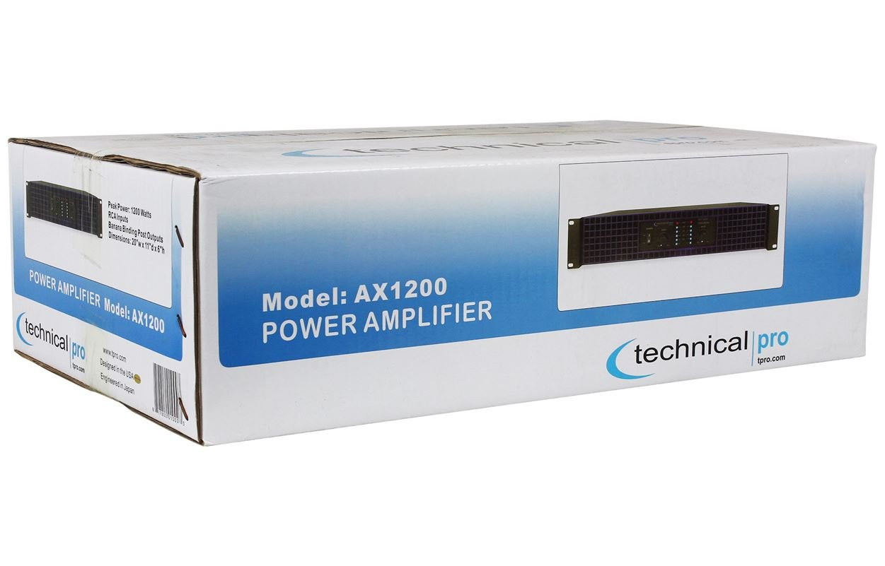 New AX1200 1200 Watt 2-Channel Amplifier 2U Rack DJ Power Amp