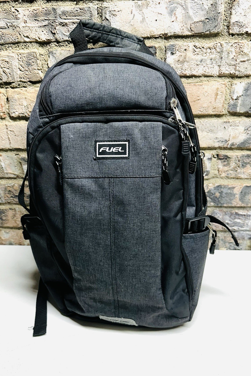 Fuel Outdoor Computer Laptop Backpack Gray With Multiple Compartments Zippers